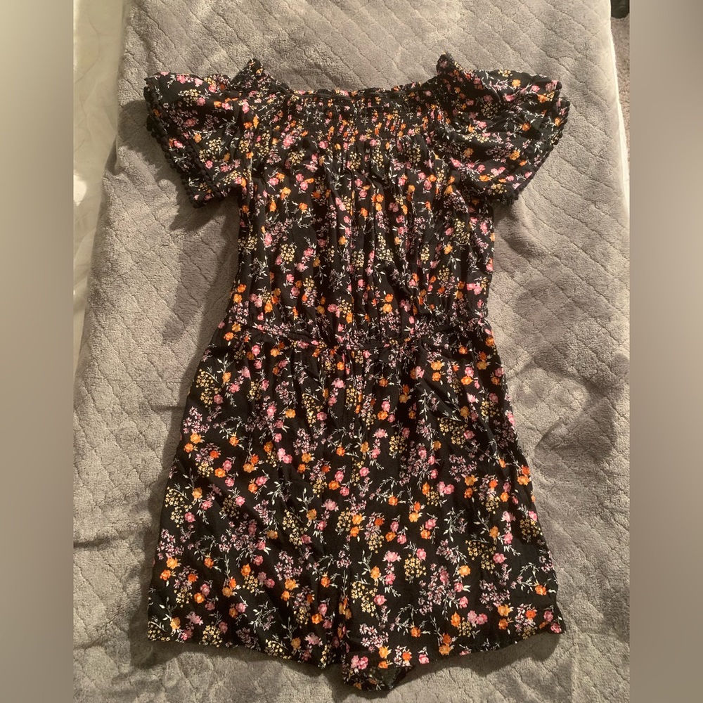 BOGO WHEN BUNDLED!! Black Flower Pattern Romper